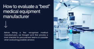 Best Medical Equipment Manufacturers